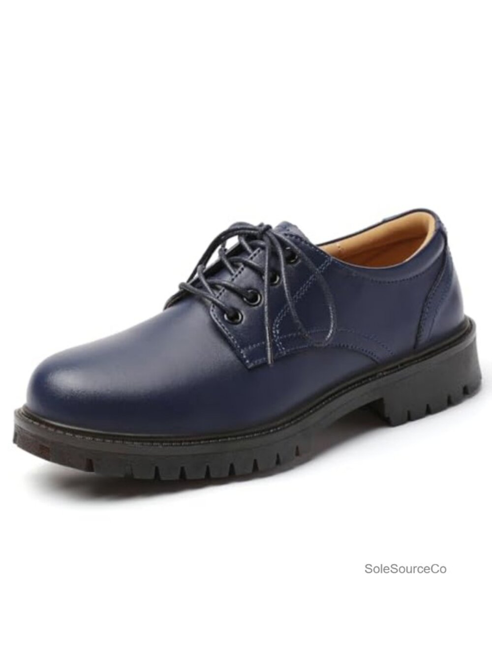 Women's Oxford Shoes Lace Up Flats Full-Grain Leather Non-Slip Work Comfort
